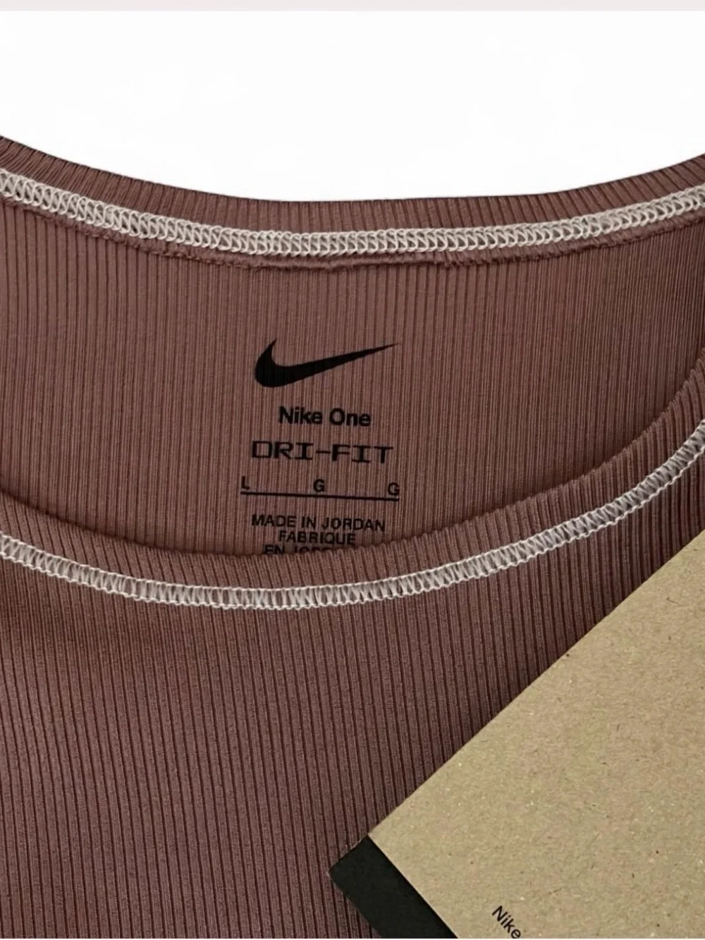 Bundle of Nike Ribbed Mauve Tank and All in Motion Taupe Sports Bra Set - Picture 7 of 7